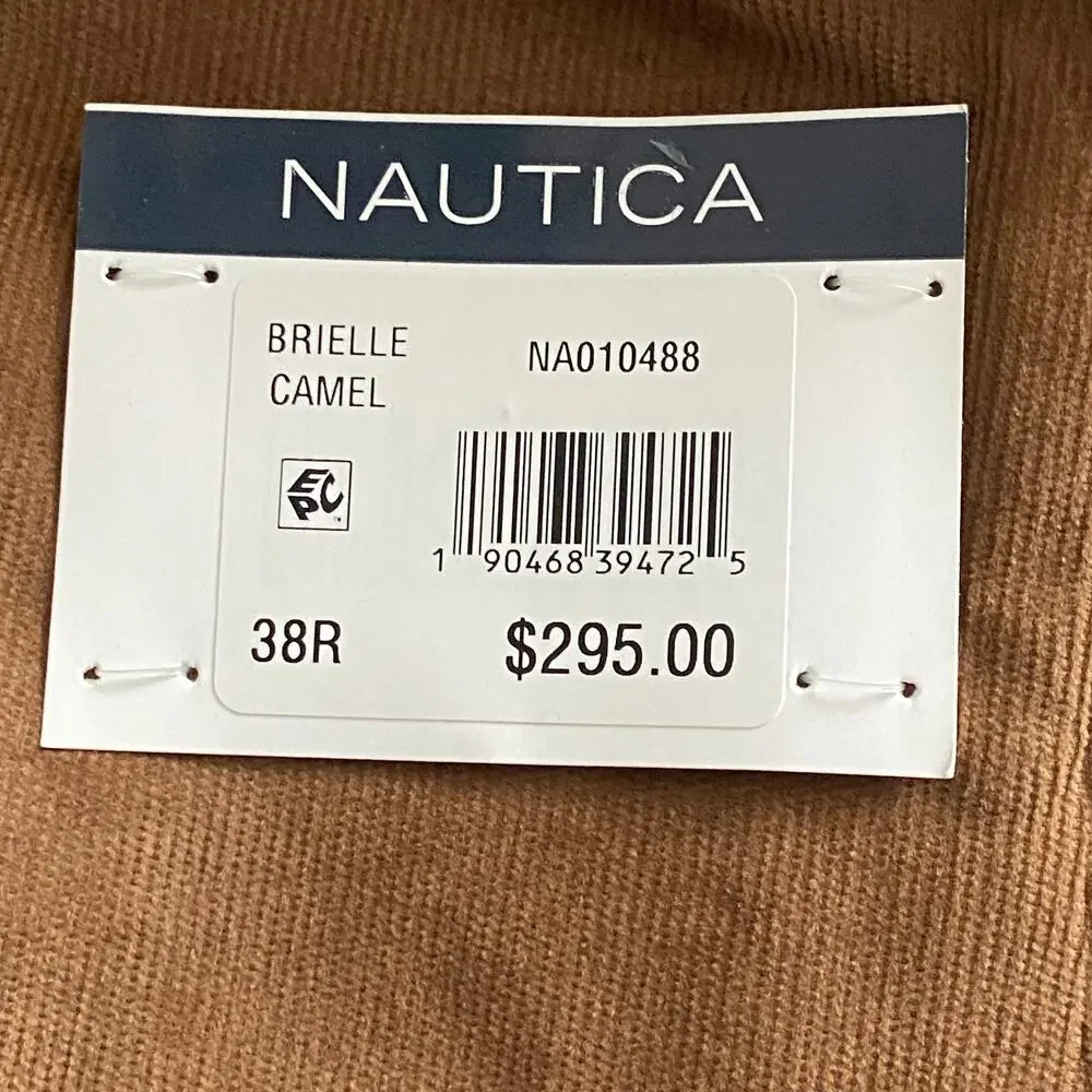 Nautica Sport Coat Men's 38 Regular Corduroy Modern Fit Camel Brown NWT